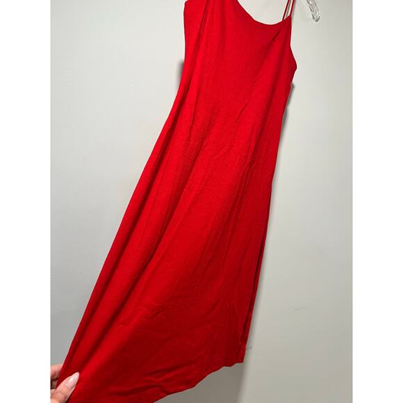 Lew Magram Collection Red Bodycon Slip Rayon Blend Dress Built In Bra Small JL - Picture 2 of 9